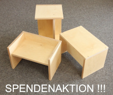 Spendenaktion Bausteinhocker